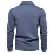 Langärmeliges Herren-Poloshirt mit Knopfleiste und Kragen