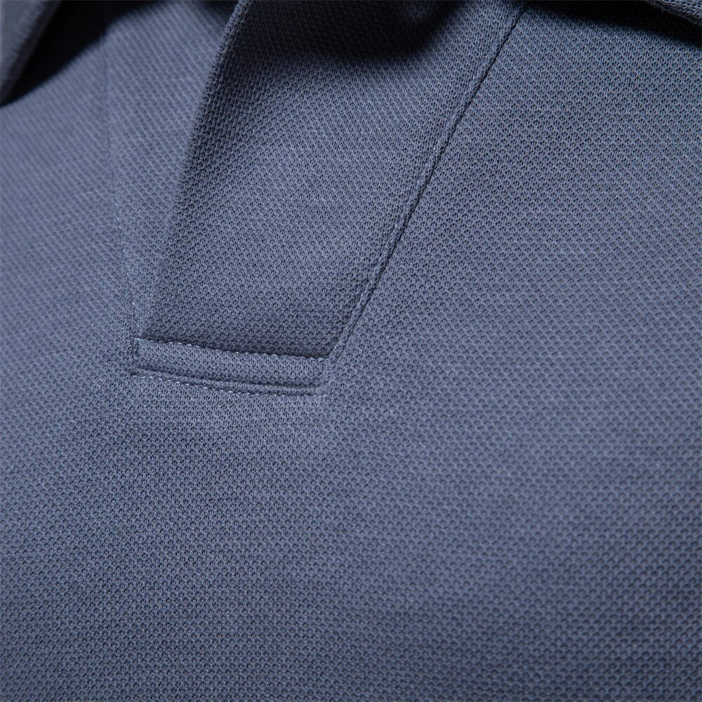 Langärmeliges Herren-Poloshirt mit Knopfleiste und Kragen
