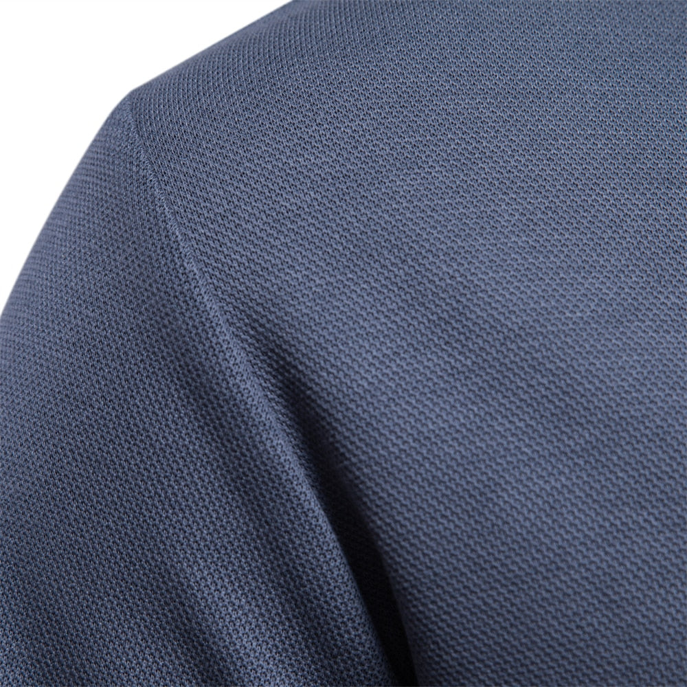 Langärmeliges Herren-Poloshirt mit Knopfleiste und Kragen