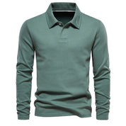 Langärmeliges Herren-Poloshirt mit Knopfleiste und Kragen