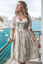 Midikleid mit V-Ausschnitt und abstraktem Blumendruck für Damen