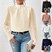 Elegante Bluse mit transparenten Ärmeln für Frauen
