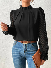 Elegante Bluse mit transparenten Ärmeln für Frauen