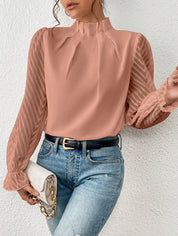 Elegante Bluse mit transparenten Ärmeln für Frauen