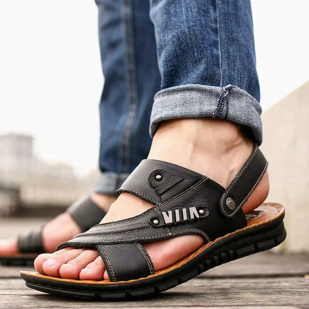 Offene Herren-Sommersandalen mit Riemen und rutschfester Sohle