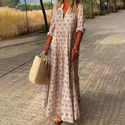 Schickes Boho-Kleid mit V-Ausschnitt für Frauen
