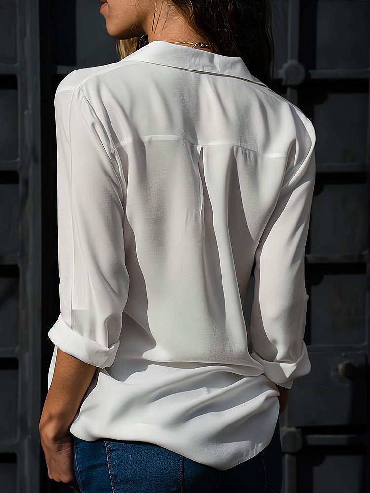 Lässiges Button-Up-Oberteil für Frauen