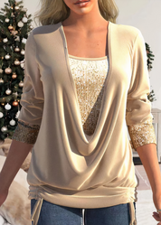 Modische Glam-Glitzerbluse für Frauen