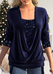 Modische Glam-Glitzerbluse für Frauen