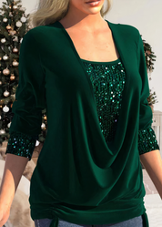 Modische Glam-Glitzerbluse für Frauen