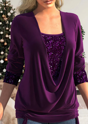 Modische Glam-Glitzerbluse für Frauen