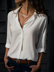 Lässiges Button-Up-Oberteil für Frauen