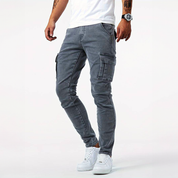 Slim Fit Cargohose für Herren mit mehreren Taschen und Gürtelschlaufen