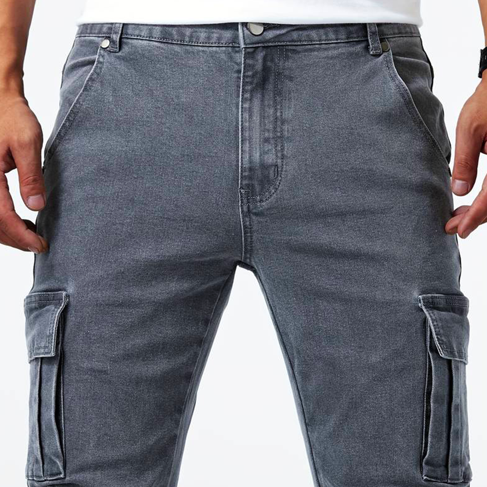 Slim Fit Cargohose für Herren mit mehreren Taschen und Gürtelschlaufen