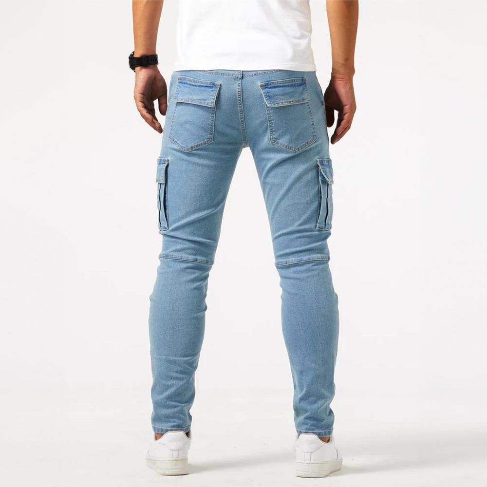 Slim Fit Cargohose für Herren mit mehreren Taschen und Gürtelschlaufen