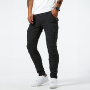 Slim Fit Cargohose für Herren mit mehreren Taschen und Gürtelschlaufen