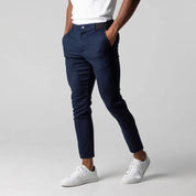 Slim Fit Stretch-Chinohose für Herren mit elastischem Bund hinten