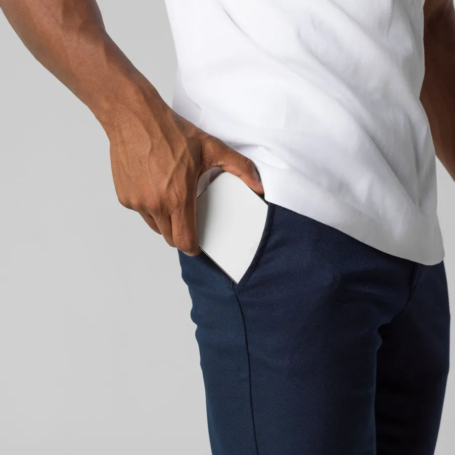 Slim Fit Stretch-Chinohose für Herren mit elastischem Bund hinten