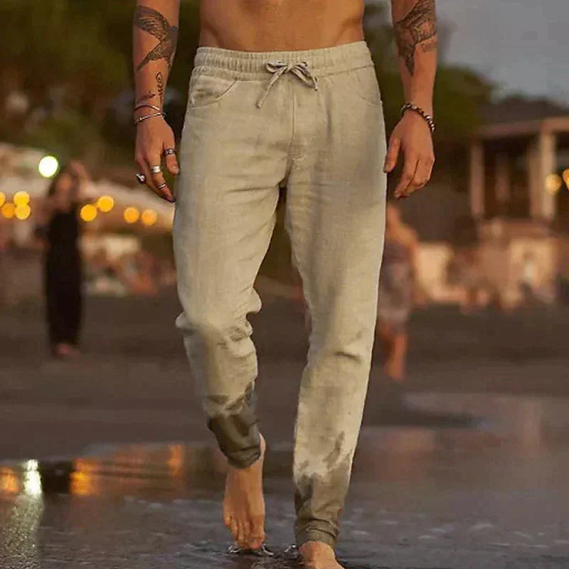 Sommerliche Jogginghose für Männer mit Kordelzug und tailliertem Bein