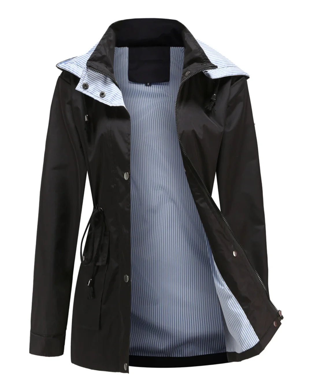 Windbreaker-Jacke mit Kapuze und Reißverschluss für Frauen
