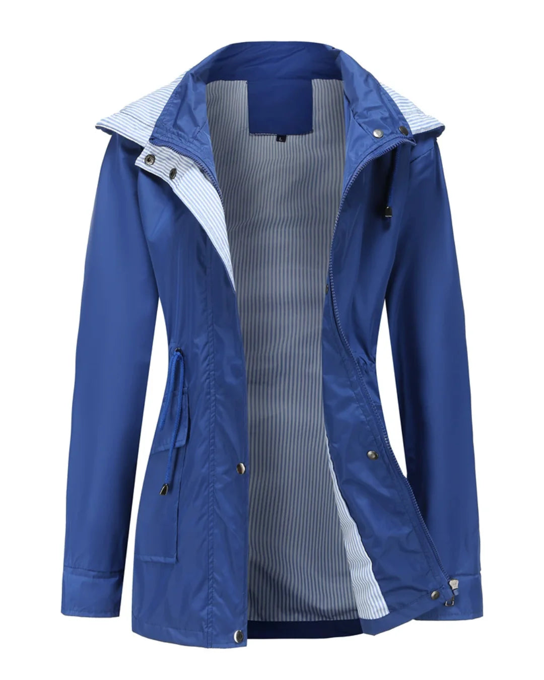 Windbreaker-Jacke mit Kapuze und Reißverschluss für Frauen