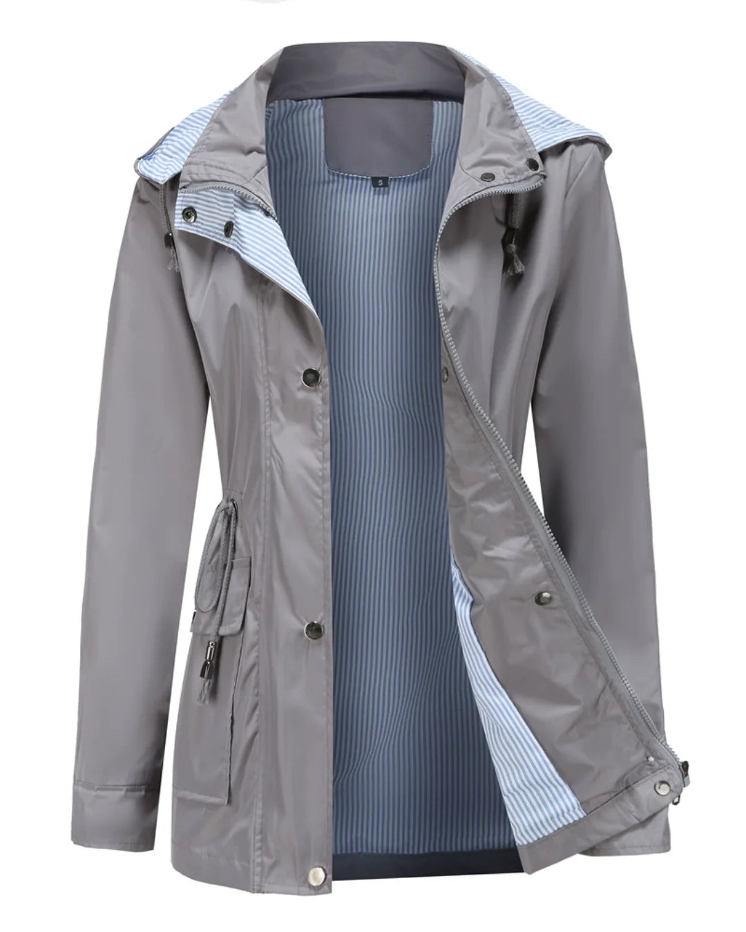 Windbreaker-Jacke mit Kapuze und Reißverschluss für Frauen
