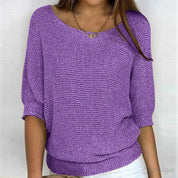 Damen Strickpullover mit halblangen Ärmeln für Frühling und Herbst