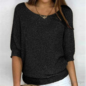 Damen Strickpullover mit halblangen Ärmeln für Frühling und Herbst