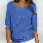 Damen Strickpullover mit halblangen Ärmeln für Frühling und Herbst