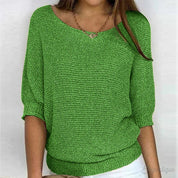Damen Strickpullover mit halblangen Ärmeln für Frühling und Herbst