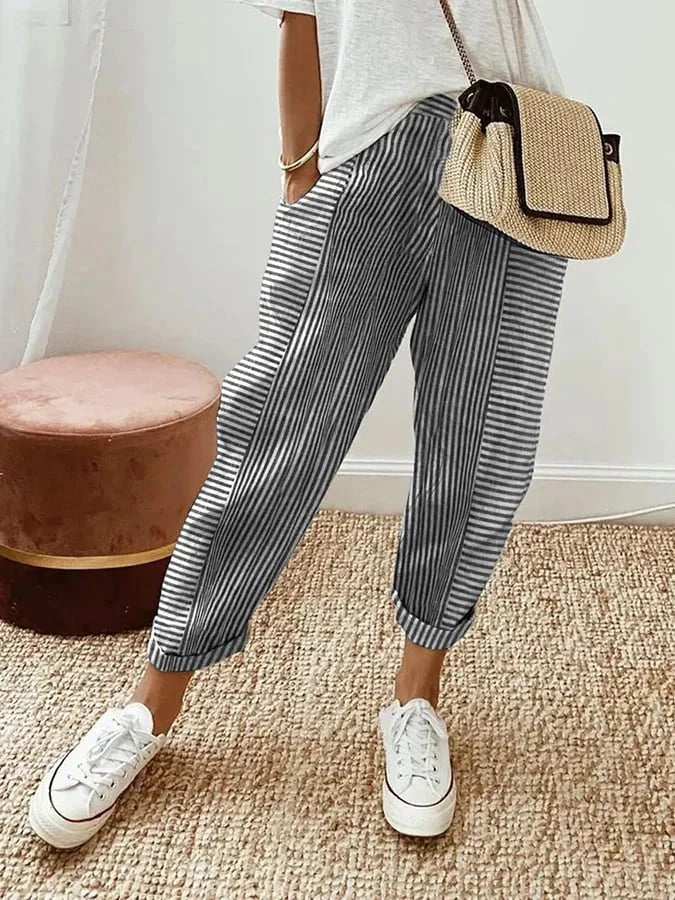 Elegante gestreifte Hose für Frauen
