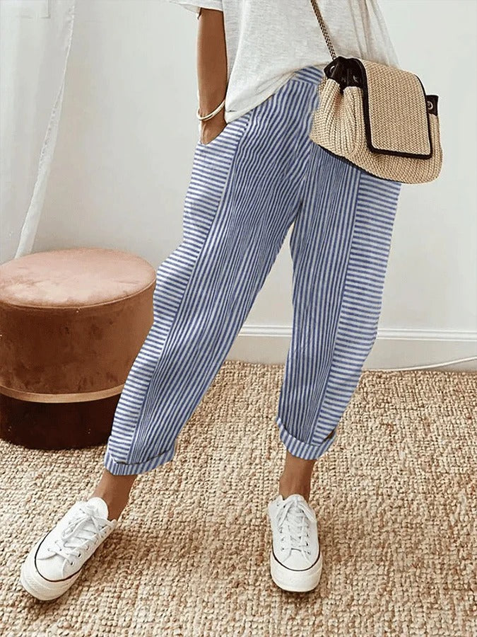 Elegante gestreifte Hose für Frauen