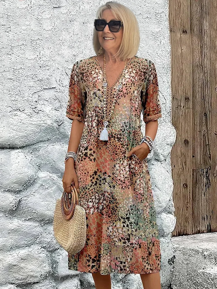 Schickes vibrierendes Midikleid für Frauen