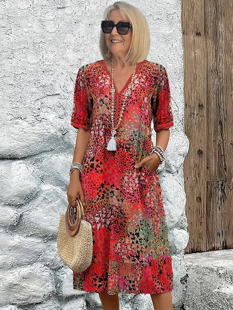 Schickes vibrierendes Midikleid für Frauen