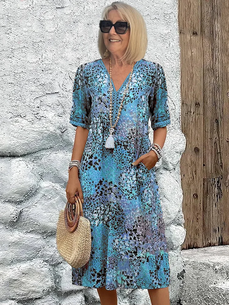Schickes vibrierendes Midikleid für Frauen