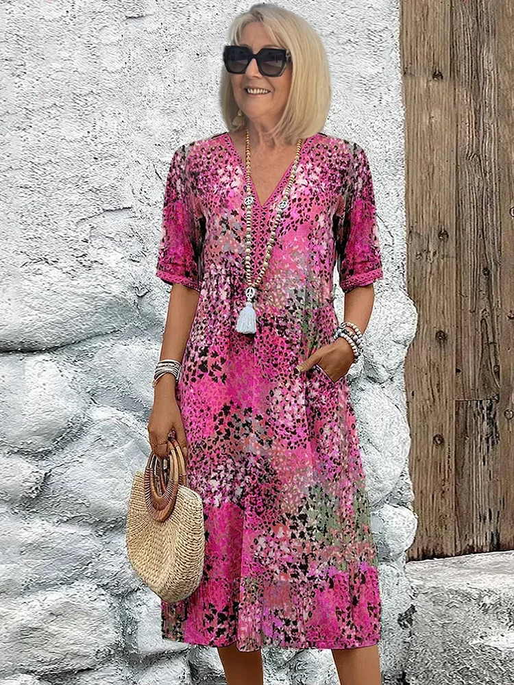 Schickes vibrierendes Midikleid für Frauen