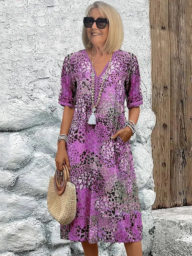 Schickes vibrierendes Midikleid für Frauen