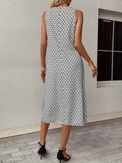 Ärmelloses Midikleid für Damen mit abstraktem roten Print