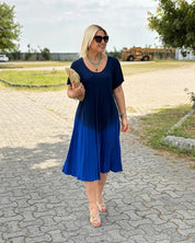 Casual-Midikleid für Damen aus Baumwolle mit Farbverlauf