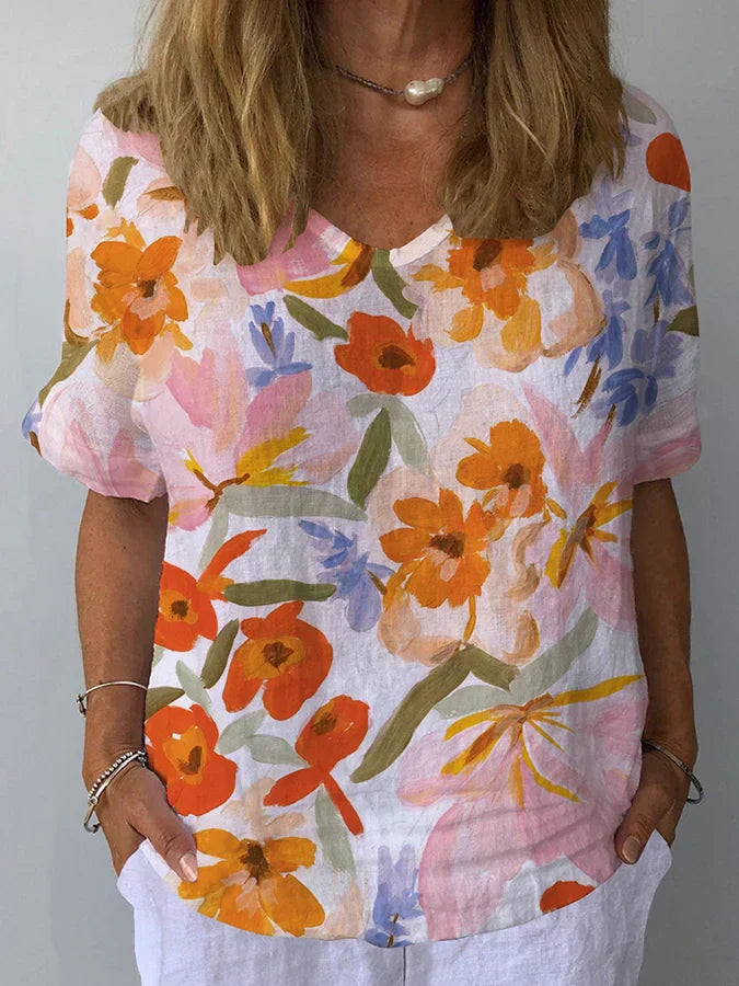 Modisches leichtes Top mit Blumenmuster für Frauen