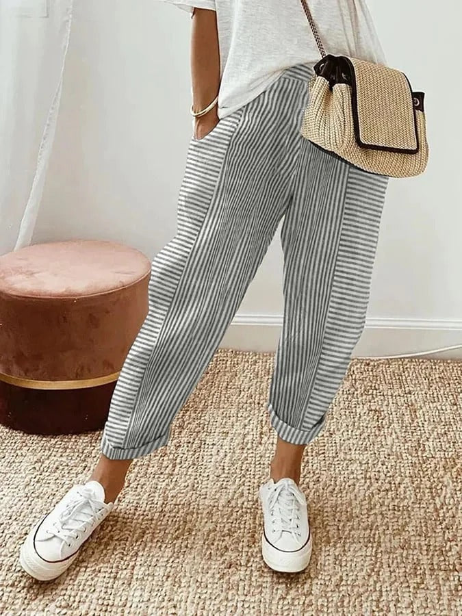 Elegante gestreifte Hose für Frauen