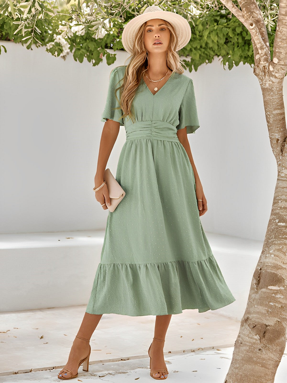 Elegantes Maxikleid mit Gürtel für Frauen