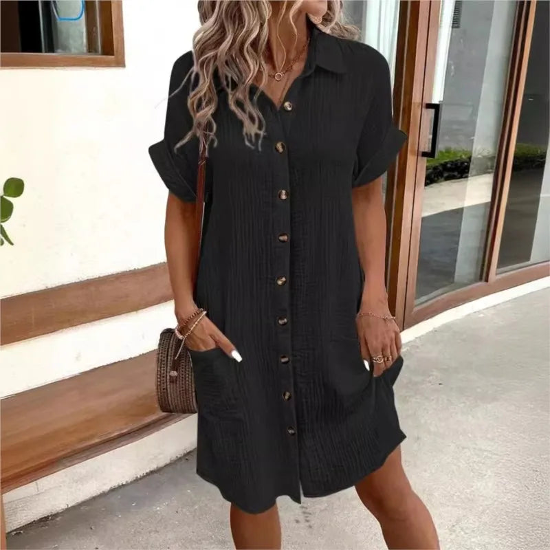 Stilvolles Button-Down-Hemdkleid für Frauen