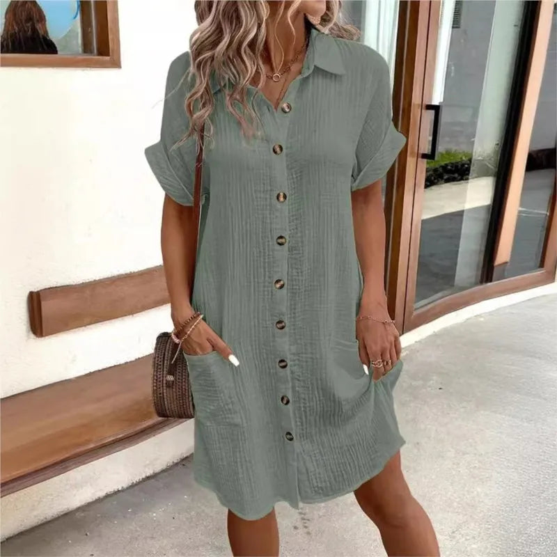 Stilvolles Button-Down-Hemdkleid für Frauen