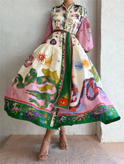 Bold Floral Maxikleid für Frauen