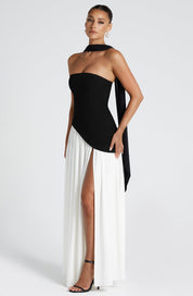 Strapless-Abendkleid für Damen mit hohem Seitenschlitz