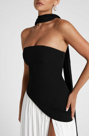 Strapless-Abendkleid für Damen mit hohem Seitenschlitz