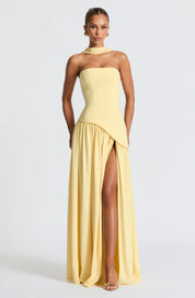 Strapless-Abendkleid für Damen mit hohem Seitenschlitz