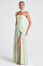 Strapless-Abendkleid für Damen mit hohem Seitenschlitz
