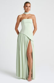 Strapless-Abendkleid für Damen mit hohem Seitenschlitz